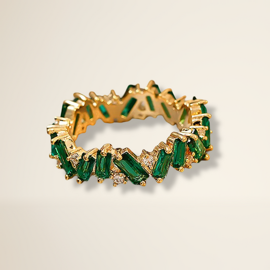 SPHÍNX GOLDEN & GREEN SUN RING