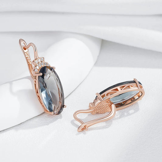 SPHÍNX BLU & GOLD OVAL EARRINGS